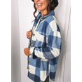 thumbnail image 3 of ORUYROP Womens Long Sleeve Plaid Shirts Flannel Lapel Button Down Shacket Jacket Coats, 3 of 5