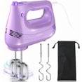 thumbnail image 1 of Professional Electric Hand Mixer with 5 Speeds & Stainless Steel Whisk - Purple, 1 of 5