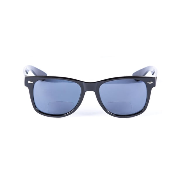 Lunettes de Lecture Bifocales Style Classique pour Hommes et Femmes Étui Rigide Inclus - Noir Lustré - 1,00