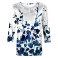 thumbnail image 3 of TIMIFIS Hauts pour Femmes Manches 3/4 Décontractés Coupe Ample Tuniques Col Rond T-shirt Automne, 3 of 4