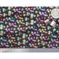 thumbnail image 1 of Soimoi Black Rayon Crepe Fabric Insect & Floral Clip Art Decor Fabric Printed BTY 46 Inch Wide, 1 of 2