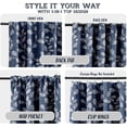 thumbnail image 3 of Vargottam 84 Inch Rod Pocket/Back Tab Cotton Curtains for Windows and Doors - Light Filtering Cotton - Light Filtering Drapes For Doors - Set of 2 Panels, 52"x84" - Leaves Vine Design (Blue), 3 of 8