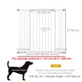 thumbnail image 3 of PawHut Barrière pour Animaux de Compagnie 29 Pouces-39 Pouces avec Porte, Compatible avec la Pression, Barrière pour Chien pour Escaliers, Blanc, 3 of 10