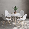 thumbnail image 1 of Modern White Dining Table Set For 4, Featuring 4 Eiffel Dining Chairs With Eiffel White Dining Table, 1 of 6
