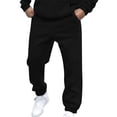 thumbnail image 1 of Pisexur Mens Sweatpants Solid Color Workout Jogging Athletic Pants ​Elastic Waist Drawstring Straight Leg Sweatpants Loose Elastic Bottom Casual Pants with Pockets, 1 of 5
