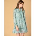 thumbnail image 2 of INSPIRE CHIC Robe Droite Décontractée Ample à Volants à Nouer au Cou à Motif Floral pour Femme, 2 of 6