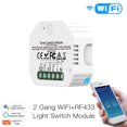 thumbnail image 1 of Aofa Mini Smart Breaker Compact Size IP20 Waterproof Remote Control Voice Command Reset Function Wi-Fi 1/2/3 Gang Wall Switch Light Breaker Dimmer Module for Home, 1 of 9