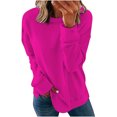 thumbnail image 2 of Jsaierl Chandail à Manches Longues pour Femmes, Uni, Doux, Col Rond, Coupe Ample, Tendance, Décontracté, pour le Travail, Sorties, Vacances, 2 of 6