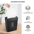 thumbnail image 3 of Moustache 8-Sheet Cross Cut Paper Shredder with 13L Bin, Portable Auto Paper, CD and Credit Card Shredder Home Office Use, 3 of 9