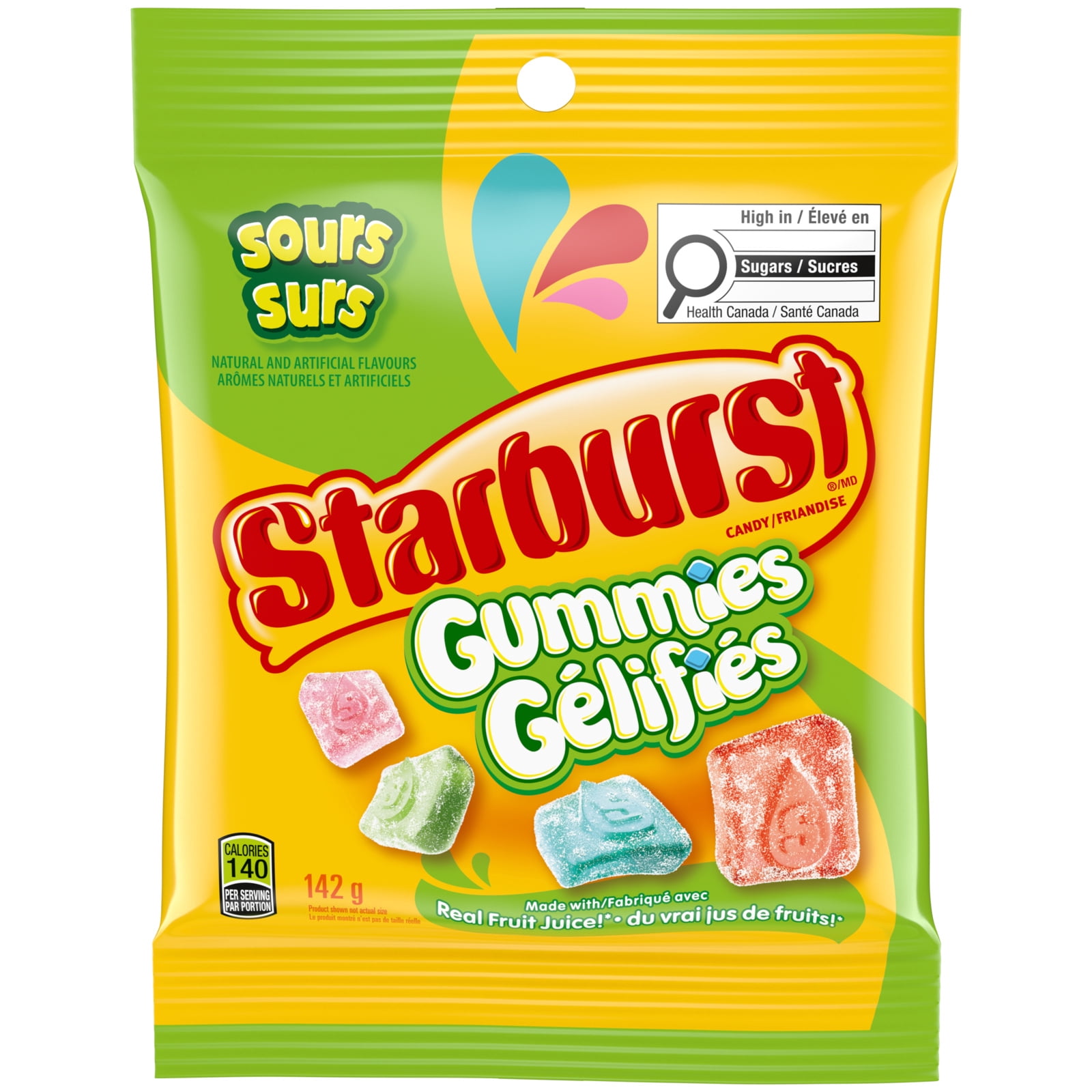 STARBURST, Sour Gummy Candy, Sharing Bag, 142 g