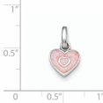 thumbnail image 2 of Pendentif en Forme de Cœur en Émail Pailleté Rose pour Enfant en Argent Sterling 925 Rhodié, 2 of 2