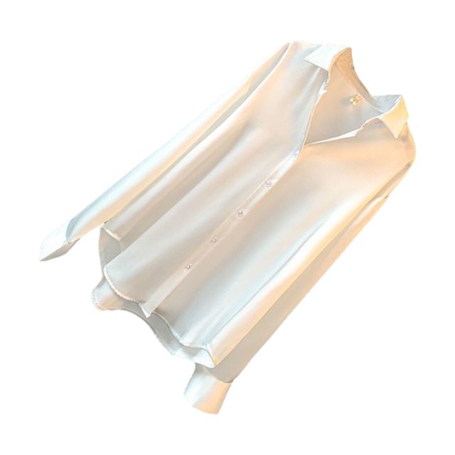 Chemise Boutonnée Style Décontracté pour Femmes Chemises de Voyage Boutonnées Chemise de Randonnée Travail Réunion Polyester Col à Revers Blouse Manches Longues Vêtements Blanc S