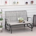 thumbnail image 2 of Outsunny 2 Seater Wicker Outdoor Glider Bench, Patio Swing Garden Bench, Garden Loveseat Rocking Chair, w/ Extra Wide Seat, Curved Backrest for Backyard, Poolside, Lawn, Mixed Grey, 2 of 10