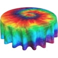 thumbnail image 1 of Nappe Ronde Teinture sur Nœuds 60 Pouces Lavable Réutilisable Décoration Nappe pour Cuisine Fête, 1 of 1