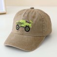 thumbnail image 2 of MIASHUI Boys Embroidery Baseball Hat Cartoon Prints Trucker Sun Hat,Khaki,2-8 Years, 2 of 6
