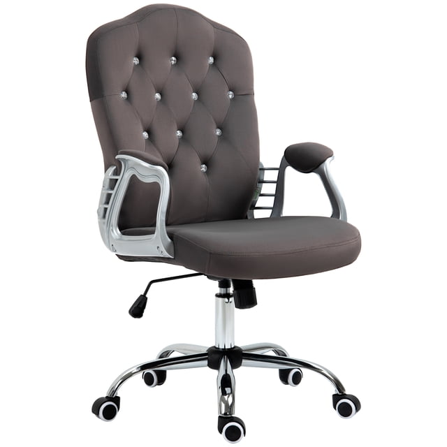Vinsetto Tufted Office Chair with Adjustable Height Tilt Function Dark Grey