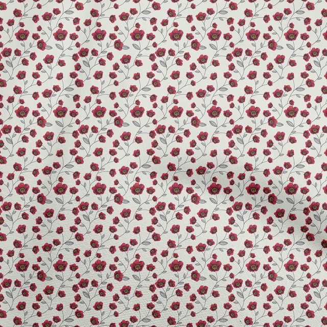 oneOone Viscose Chiffon Red Fabric Florals Sewing Craft Projects Fabric Prints By Yard 42 Inch Wide