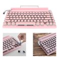 thumbnail image 4 of Mechanical Keyboard, Typewriter Mechanical Keyboard Blue Switch Retro Round Keycap  5.0  For Tablet Pink, 4 of 8