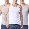 thumbnail image 1 of Timegard Tank Tops Men 3pc Round Neck Sleeveless Basic Tee Shirts Comfy Casual Workout Top Loungewear, 1 of 6