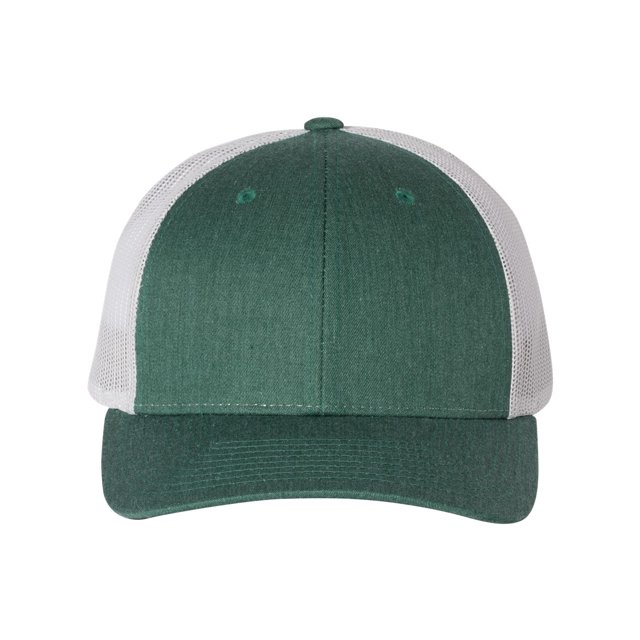 Richardson Low Pro Trucker Cap, M-L, Heather Dark Green-Silver
