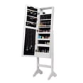 thumbnail image 2 of Gymax Full Length Mirror Jewelry Armoire with 18 LED Lights, White, 2 of 6