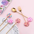 thumbnail image 3 of Transemion 1/2/3/5 Cartoon Adorable Restaurant Hotel Tableware Portable Washable Stainless Steel Stirring Mixing Dinnerware Cake Flatware Candy Spoon Brown 1 Pc, 3 of 6