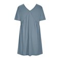 thumbnail image 5 of Robes d'Été Grande Taille pour Femmes 2024 Couleur Unie Robe à Manches Courtes Économisez jusqu'à 65 % de Rabais!, 5 of 5