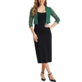 thumbnail image 2 of INSPIRE CHIC Robe Cardigan pour Femmes en Dentelle à Panneaux, Ouverte à l'Avant, Manches Longues, Boléro Court de Bureau, 2 of 5