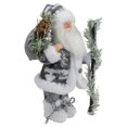 thumbnail image 4 of Northlight 12" Country Patchwork Gray and White Santa Claus Christmas Figure, 4 of 5