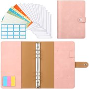 PU Leather Notebook Binder Refillable 6 Ring Binder for A6 Filler Paper, Loose Leaf Personal Planner Binder Cover with Magnetic Buckle Closure