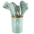 thumbnail image 1 of Set Kitchenware Kit Silicone Cookware Set Wood Handle Non Stick  with Container, 1 of 5
