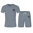 thumbnail image 3 of Men's Suits 2 | 2024 Summer Tracksuit for Men Plus Size Short Sleeve O Neck Athletic Suit Casual Color Block Drawstring Waist Tracksuit Set, 3 of 6
