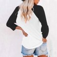 thumbnail image 3 of BVOFAR Womens 3/4 Sleeve Crewneck Tops Fashion Color Block Blouses Casual Loose Fit Raglan Shirts 2025, 3 of 7