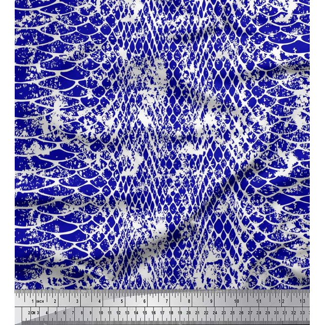 Soimoi Moss Georgette Fabric Snake Animal Skin Fabric Prints by Yard 42 Inch Wide