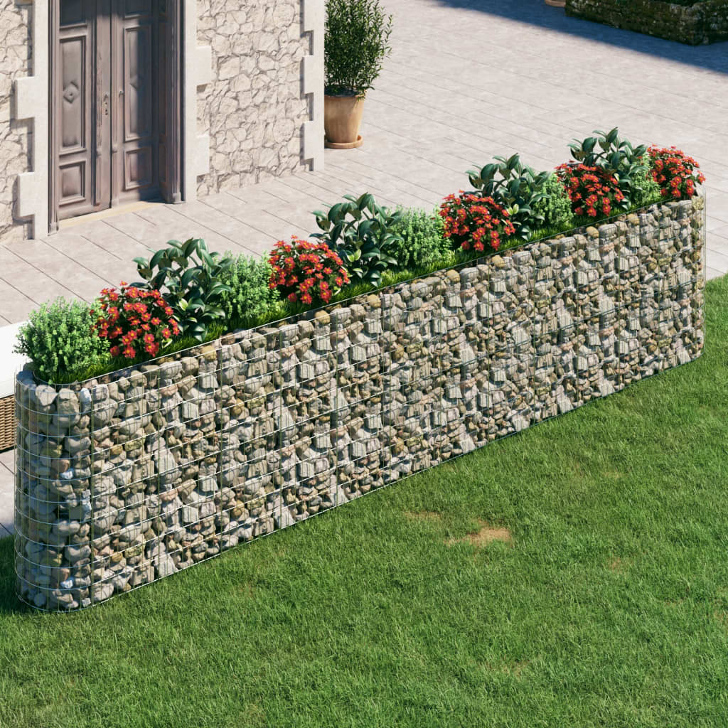 vidaXL Lit Surélevé en Gabion Fer Galvanisé 470x50x100 cm