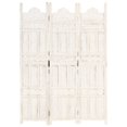 thumbnail image 5 of vidaXL Hand carved 3-Panel Room Divider White 120x165 cm Solid Mango Wood, 5 of 5