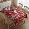 thumbnail image 2 of Merry Christmas Tablecloth Waterproof Spillproof Tablecolths Table Covers Snowman Snowflake Silver Table Cover for Christmas Background Indoor Outdoor Birthday Rectangle,60x84inches, 2 of 5