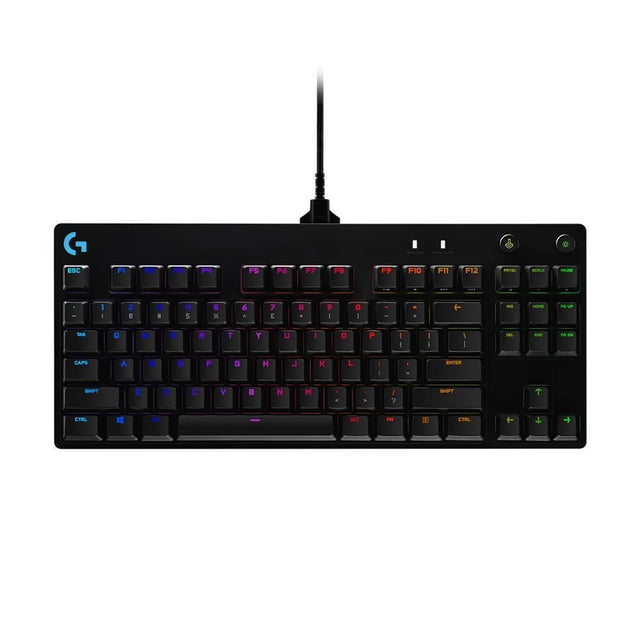Logitech G PRO Clavier Mécanique de Jeu, Design Ultra Portable Sans Touches, Câble Micro USB Détachable, 16.8 Millions de Touches Rétroéclairées RGB