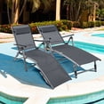 thumbnail image 1 of Costway 2PCS Patio Folding Aluminum Lounge Chair Chaise Adjustable Back Armrest Headrest, 1 of 9