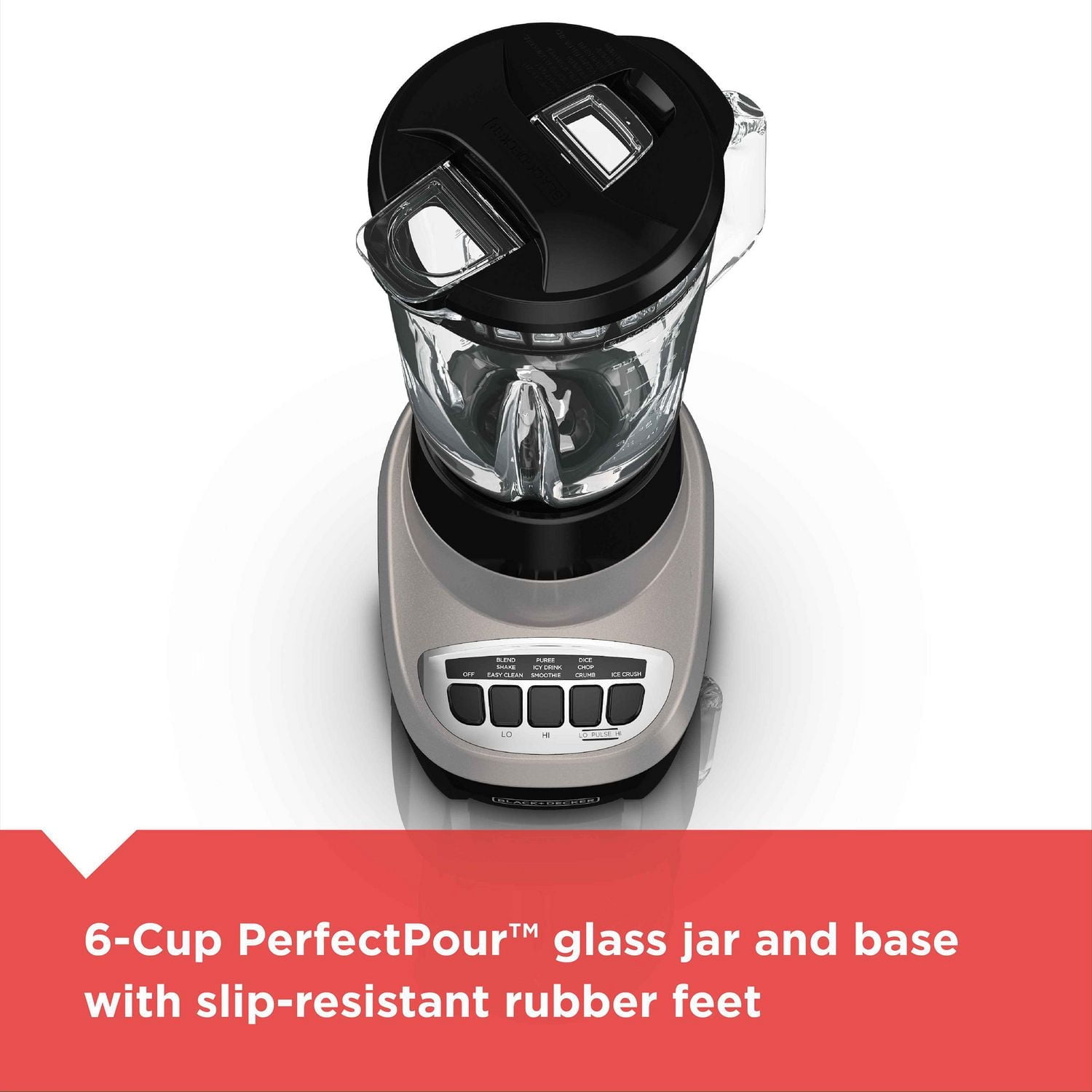 Black + Decker Power Crush Multi-Function Blender with 4-Tip Quad Pro Blade Technology