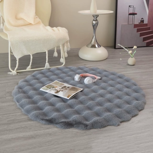TIMIFIS Plush Carpet, Area Rug Round Rug Contemporary Entry Rug Comfortable Floor Mat Doormat for Bedroom Porch Hallway Dorm Home Decoration Home Decor