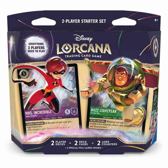 Ravensburger Disney Lorcana JCC : Wilds Unknown Jeu de Départ à 2 Joueurs - Elastigirl et Buzz Lightyear