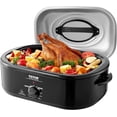 thumbnail image 1 of VEVOR Electric Roaster Oven, 24 QT Turkey Roaster Oven with Self-Basting Lid, 1450W Roaster Oven with Defrost & Warm Function, Adjustable Temp, Removable Pan & Rack, Fits Turkeys Up to 28LBS, Black, 1 of 8