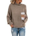 thumbnail image 2 of Kcodviy Womens Autumn Winter Knit Striped Sweaters Sweater Thick Thread Pullover Women Pullover Sweaters for Winter Turtleneck Sweater, 2 of 5