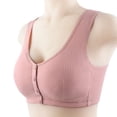 thumbnail image 3 of MIASHUI Front Closure Bras for Older Women Push Up Breathable Front Button Bralette Comfy Sleep Bras,Pink,48, 3 of 8