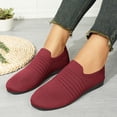thumbnail image 2 of Wine Women'S Slip On Shoes Mesh Breathable Low Top Flat Heel Comfortable Footwear Suitable For Spring Summer Work And Daily Activities Size 36, 2 of 9