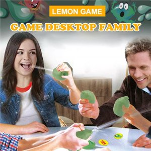 Mmirethe Jeu de plateau Devinez Jeu de citron Spray d'eau Musique de conseil de citron Tricky Jeu de tableau amusant Jeu de partie cadeau pour les adultes Enfants