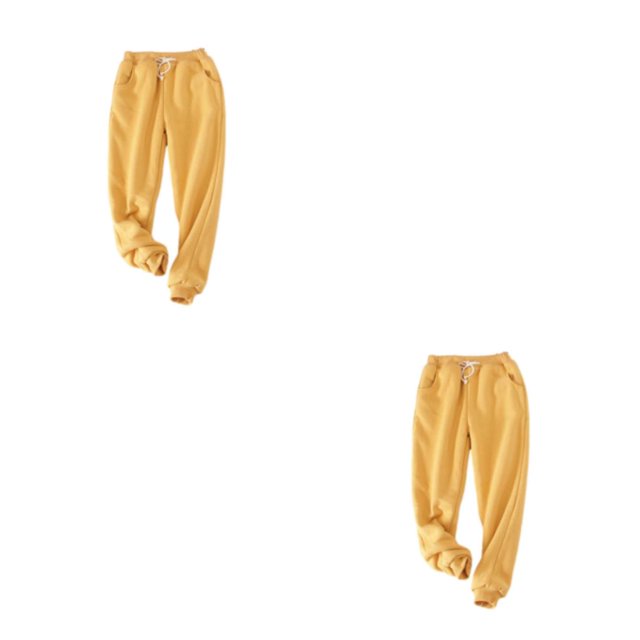 relayinert Restez au Chaud et Look Fabuleux en Hiver Pantalons pour Femmes Garde-Robe d'Hiver Élégant Jaune L 2Set