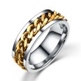 thumbnail image 4 of Simple Ring Delicate Finger Ring Stainless Steel Jewelry Creative Ring Fashion Finger Ring for Man Boy Male (Gold With Box Size 10), 4 of 6
