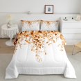 thumbnail image 1 of Erosebridal Eucalyptus Leaf Bedding Sets Queen with Comforter, Orange Duvet Insert, Spring Plant Decor, Lightweight 3-Piece, 1 of 8